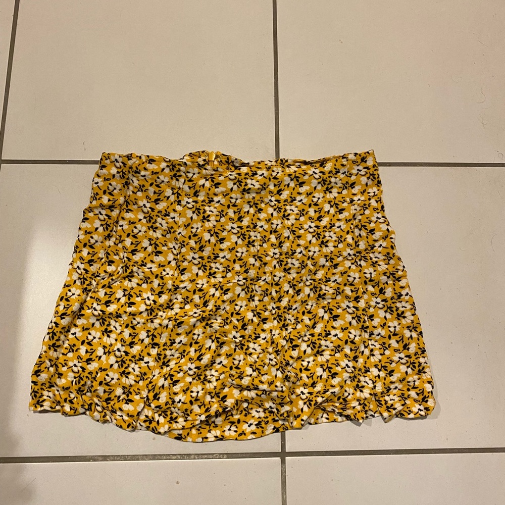 Yellow floral skirt